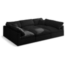  Manufacturer Color_Black -- Meridian Plush Fabric 6 pc Sectional IMAGE 1