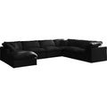 Meridian Plush Fabric 7 pc Sectional 602Black-Sec7A IMAGE 1