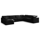  Manufacturer Color_Black -- Meridian Plush Fabric 7 pc Sectional IMAGE 1
