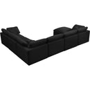  Manufacturer Color_Black -- Meridian Plush Fabric 7 pc Sectional IMAGE 4