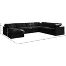  Manufacturer Color_Black -- Meridian Plush Fabric 7 pc Sectional IMAGE 8