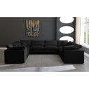  Manufacturer Color_Black -- Meridian Plush Fabric 8 pc Sectional IMAGE 3