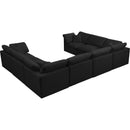  Manufacturer Color_Black -- Meridian Plush Fabric 8 pc Sectional IMAGE 4