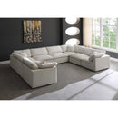  Manufacturer Color_Cream -- Plush 140" Cream Velvet Upholstered Standard Comfort 8 pc Modular Sectional IMAGE 2