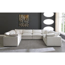  Manufacturer Color_Cream -- Plush 140" Cream Velvet Upholstered Standard Comfort 8 pc Modular Sectional IMAGE 3