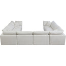  Manufacturer Color_Cream -- Plush 140" Cream Velvet Upholstered Standard Comfort 8 pc Modular Sectional IMAGE 5