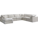 Meridian Plush Fabric 7 pc Sectional 602Cream-Sec7A IMAGE 1