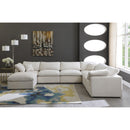  Manufacturer Color_Cream -- Plush 140" Cream Velvet Upholstered Standard Comfort 7 pc Modular Sectional IMAGE 3