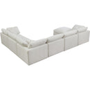  Manufacturer Color_Cream -- Plush 140" Cream Velvet Upholstered Standard Comfort 7 pc Modular Sectional IMAGE 4