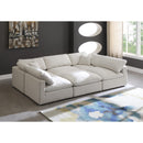  Manufacturer Color_Cream -- Plush 105" Cream Velvet Upholstered Standard Comfort 6 pc Modular Sectional IMAGE 2