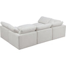  Manufacturer Color_Cream -- Plush 105" Cream Velvet Upholstered Standard Comfort 6 pc Modular Sectional IMAGE 4