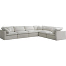 Meridian Plush Fabric 6 pc Sectional 602Cream-Sec6A IMAGE 1