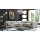  Manufacturer Color_Cream -- Plush 140" Cream Velvet Upholstered Standard Comfort 6 pc Modular Sectional IMAGE 2