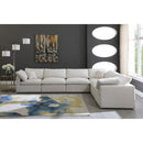  Manufacturer Color_Cream -- Plush 140" Cream Velvet Upholstered Standard Comfort 6 pc Modular Sectional IMAGE 3
