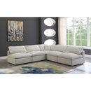  Manufacturer Color_Cream -- Plush 105" Cream Velvet Upholstered Standard Comfort 5 pc Modular Sectional IMAGE 2
