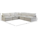  Manufacturer Color_Cream -- Plush 105" Cream Velvet Upholstered Standard Comfort 5 pc Modular Sectional IMAGE 7