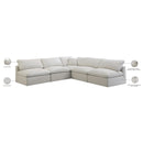  Manufacturer Color_Cream -- Plush 105" Cream Velvet Upholstered Standard Comfort 5 pc Modular Sectional IMAGE 8