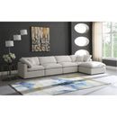  Manufacturer Color_Cream -- Plush 140" Cream Velvet Upholstered Standard Comfort 5 pc Modular Sectional IMAGE 2
