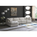  Manufacturer Color_Cream -- Plush 140" Cream Velvet Upholstered Standard Comfort 5 pc Modular Sectional IMAGE 4