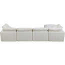  Manufacturer Color_Cream -- Plush 140" Cream Velvet Upholstered Standard Comfort 5 pc Modular Sectional IMAGE 7