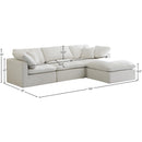 Meridian Plush Cream Velvet Standard Comfort Modular Sectional IMAGE 12