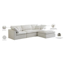  Manufacturer Color_Cream -- Plush 105" Cream Velvet Upholstered Standard Comfort 4 pc Modular Sectional IMAGE 13