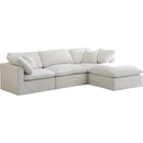 Meridian Plush Fabric 4 pc Sectional 602Cream-Sec4A IMAGE 1