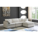  Manufacturer Color_Cream -- Plush 105" Cream Velvet Upholstered Standard Comfort 4 pc Modular Sectional IMAGE 2