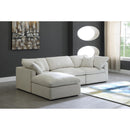  Manufacturer Color_Cream -- Plush 105" Cream Velvet Upholstered Standard Comfort 4 pc Modular Sectional IMAGE 4