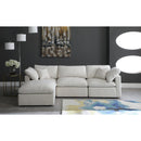  Manufacturer Color_Cream -- Plush 105" Cream Velvet Upholstered Standard Comfort 4 pc Modular Sectional IMAGE 5