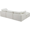  Manufacturer Color_Cream -- Plush 105" Cream Velvet Upholstered Standard Comfort 4 pc Modular Sectional IMAGE 8