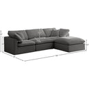  Manufacturer Color_Grey -- Plush 105" Grey Velvet Upholstered Standard Comfort 4 pc Modular Sectional IMAGE 12