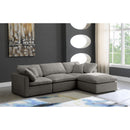  Manufacturer Color_Grey -- Plush 105" Grey Velvet Upholstered Standard Comfort 4 pc Modular Sectional IMAGE 2