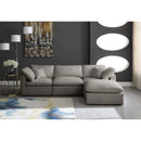 Manufacturer Color_Grey -- Plush 105" Grey Velvet Upholstered Standard Comfort 4 pc Modular Sectional IMAGE 6
