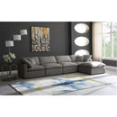  Manufacturer Color_Grey -- Plush 140" Grey Velvet Upholstered Standard Comfort 5 pc Modular Sectional IMAGE 2