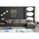  Manufacturer Color_Grey -- Plush 140" Grey Velvet Upholstered Standard Comfort 5 pc Modular Sectional IMAGE 5