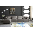 Manufacturer Color_Grey -- Plush 140" Grey Velvet Upholstered Standard Comfort 5 pc Modular Sectional IMAGE 6