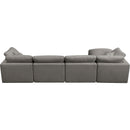  Manufacturer Color_Grey -- Plush 140" Grey Velvet Upholstered Standard Comfort 5 pc Modular Sectional IMAGE 7