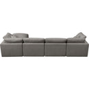 Manufacturer Color_Grey -- Plush 140" Grey Velvet Upholstered Standard Comfort 5 pc Modular Sectional IMAGE 8