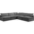 Meridian Plush Fabric 5 pc Sectional 602Grey-Sec5B IMAGE 1