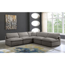  Manufacturer Color_Grey -- Plush 105" Grey Velvet Upholstered Standard Comfort 5 pc Modular Sectional IMAGE 2