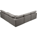  Manufacturer Color_Grey -- Plush 105" Grey Velvet Upholstered Standard Comfort 5 pc Modular Sectional IMAGE 3