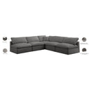  Manufacturer Color_Grey -- Plush 105" Grey Velvet Upholstered Standard Comfort 5 pc Modular Sectional IMAGE 8