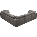  Manufacturer Color_Grey -- Plush 105" Grey Velvet Upholstered Standard Comfort 5 pc Modular Sectional IMAGE 3