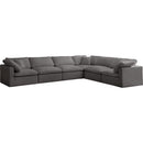 Meridian Plush Fabric 6 pc Sectional 602Grey-Sec6A IMAGE 1