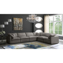  Manufacturer Color_Grey -- Plush 140" Grey Velvet Upholstered Standard Comfort 6 pc Modular Sectional IMAGE 2