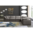  Manufacturer Color_Grey -- Plush 140" Grey Velvet Upholstered Standard Comfort 6 pc Modular Sectional IMAGE 3
