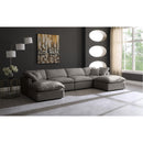  Manufacturer Color_Grey -- Plush 140" Grey Velvet Upholstered Standard Comfort 6 pc Modular Sectional IMAGE 2