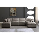  Manufacturer Color_Grey -- Plush 140" Grey Velvet Upholstered Standard Comfort 6 pc Modular Sectional IMAGE 3