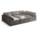  Manufacturer Color_Grey -- Plush 105" Grey Velvet Upholstered Standard Comfort 6 pc Modular Sectional IMAGE 1